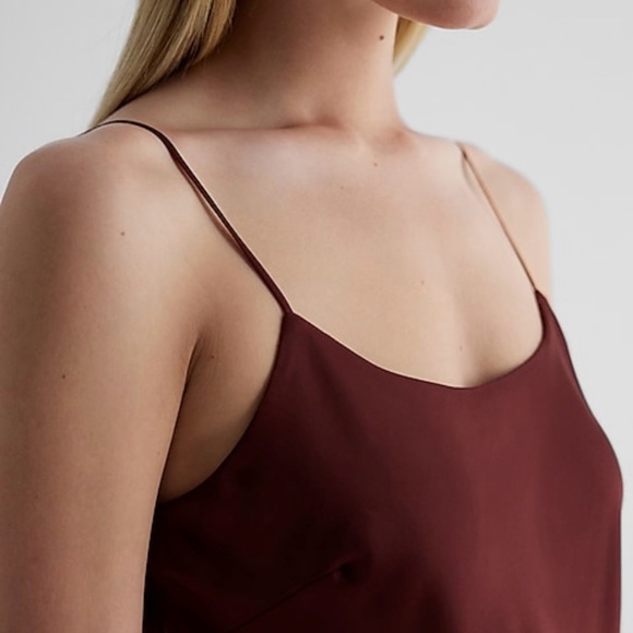 Satin scoop neck downtown cami size M color Rum Raisin! - Picture 2 of 9